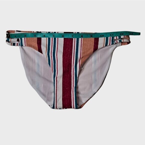 ROXY Printed Beach Classics Bikini Full Bottom Striped Multicolored XSmall - Picture 7 of 8